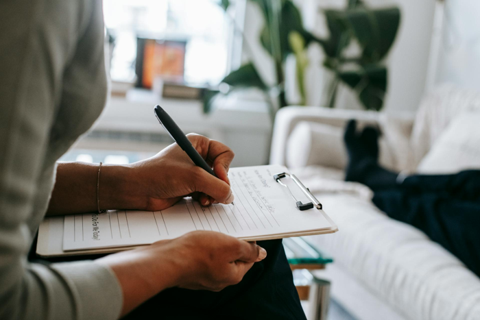 A therapist with a patient